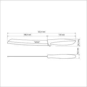 Нож для хлеба Tramontina Plenus Black, 203 мм - фото №4