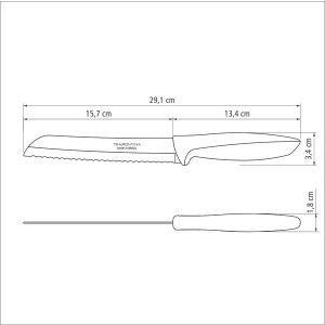 Нож для хлеба Tramontina Plenus light grey, 178 мм - фото №3