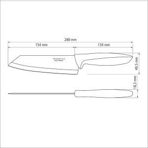 Нож поварской Tramontina Plenus grey, 152 мм - фото №3