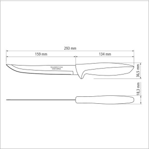 Набір ножів для нарізки Tramontina Plenus light grey, 152 мм - 12 шт. - фото №3