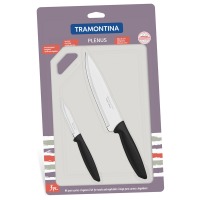 Набор ножей Tramontina Plenus black, 3 предмета
