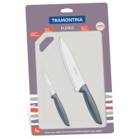 Набор ножей Tramontina Plenus grey, 3 предмета