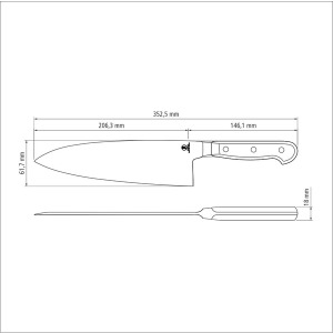 Нож для суши Tramontina Sushi Gold Deba, 203 мм - фото №4