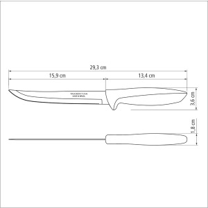 Ніж для нарізки Tramontina Plenus light grey, 152 мм - фото №3