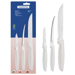 Набір ножів Tramontina Plenus light grey, 3 предмети - фото №3