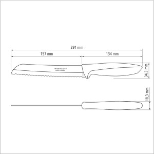 Набор ножей для хлеба Tramontina Plenus light grey, 178 мм - 12 шт. - фото №3