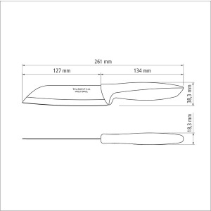 Набір кухонних ножів Tramontina Plenus light grey, 127 мм - 12 шт. - фото №3