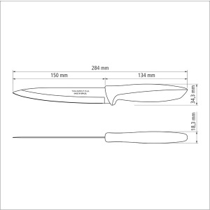 Набір ножів обробних Tramontina Plenus light grey, 152 мм - 12 шт. - фото №3