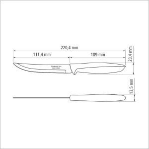 Набір універсальних ножів Tramontina Plenus light grey, 127 мм - 12 шт. - фото №3