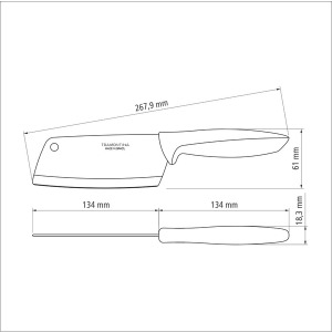 Набор ножей топорик Tramontina Plenus light grey, 127 мм - 12 шт. - фото №3