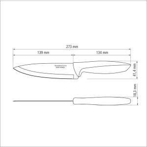 Набір ножів Chef Tramontina Plenus light grey, 152 мм - 12 шт. - фото №3