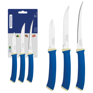 Набір ножів Tramontina Felice blue, 3 предмети - фото №3